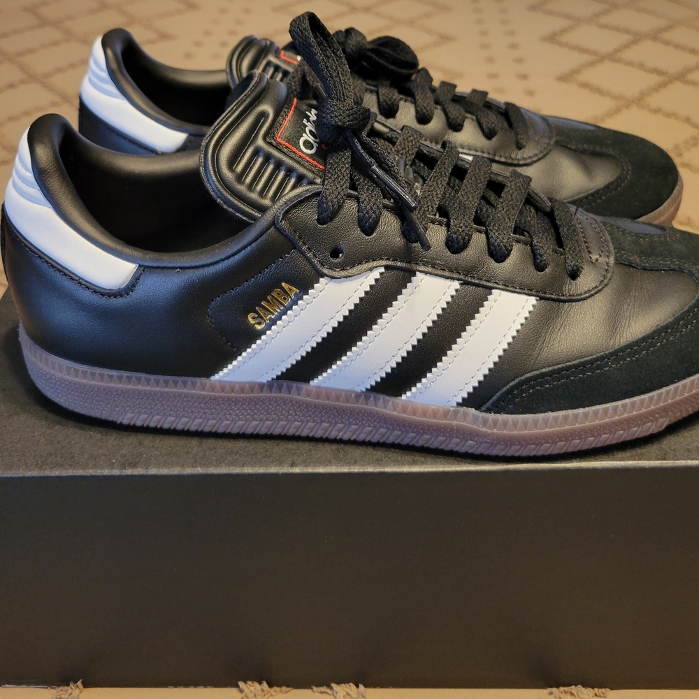 adidas Samba Sneakers - Black & White with Gum Sole
